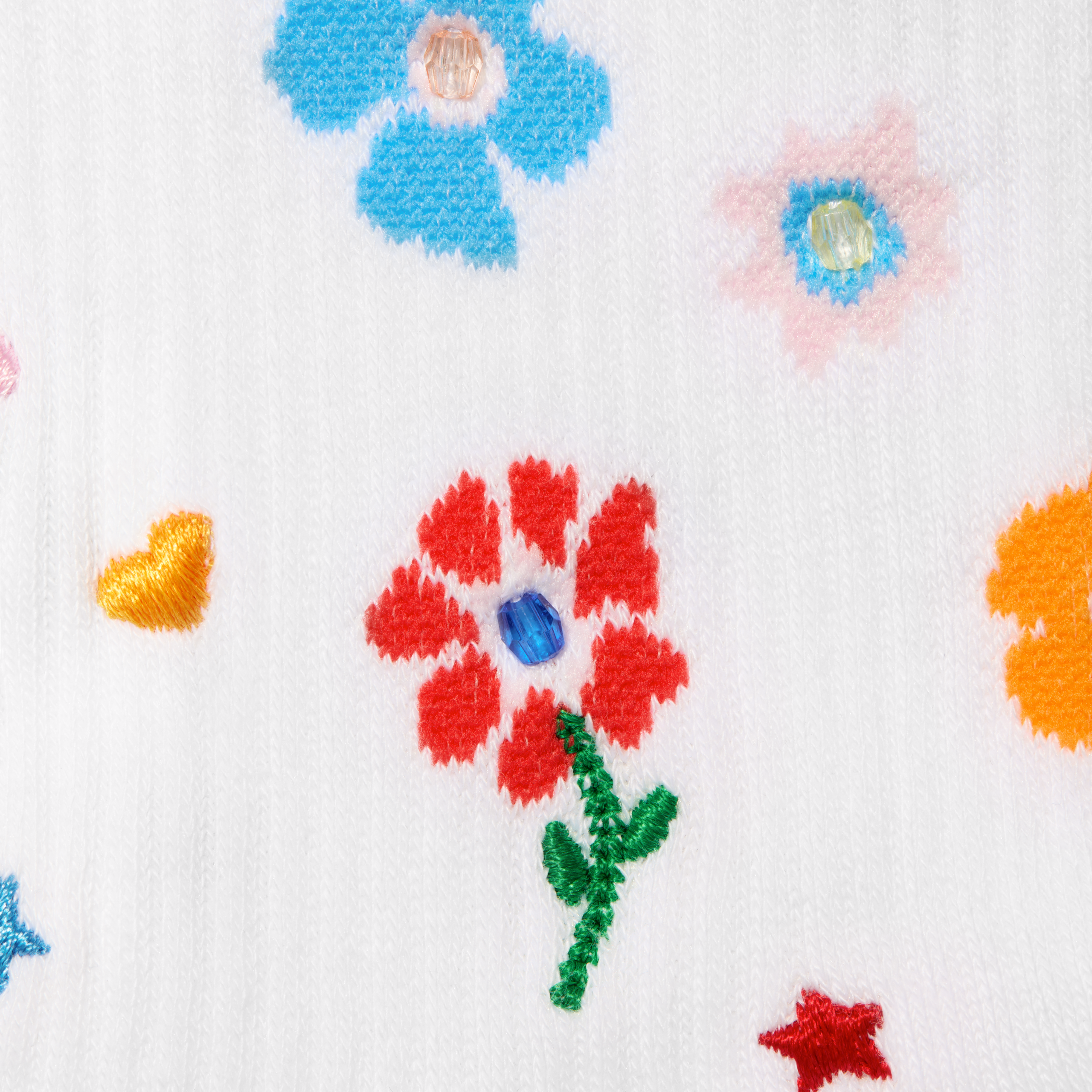Bombas x Susan Alexandra Floral Embroidered Half Calf Socks - Image 5