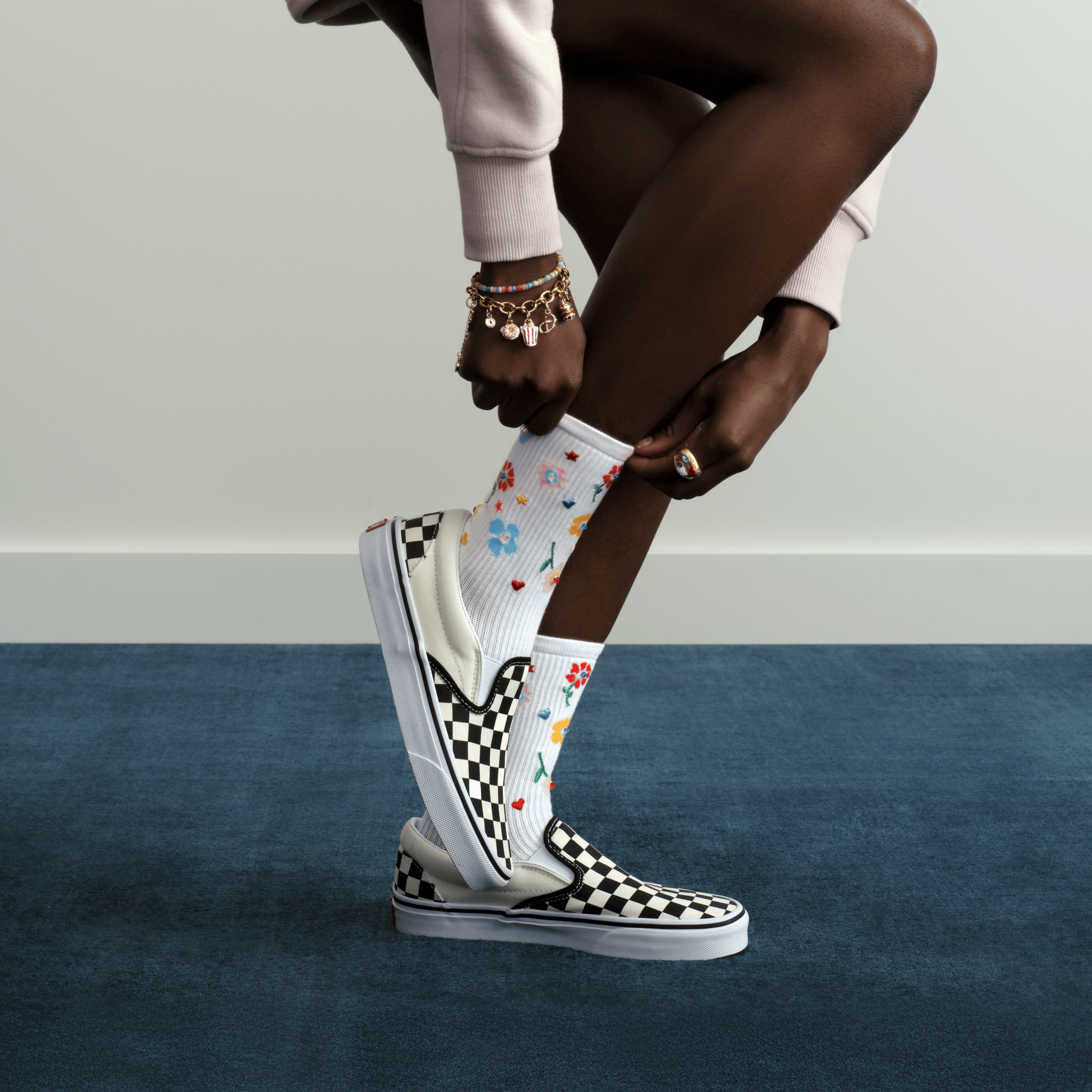 Bombas x Susan Alexandra Floral Embroidered Half Calf Socks - Image 2