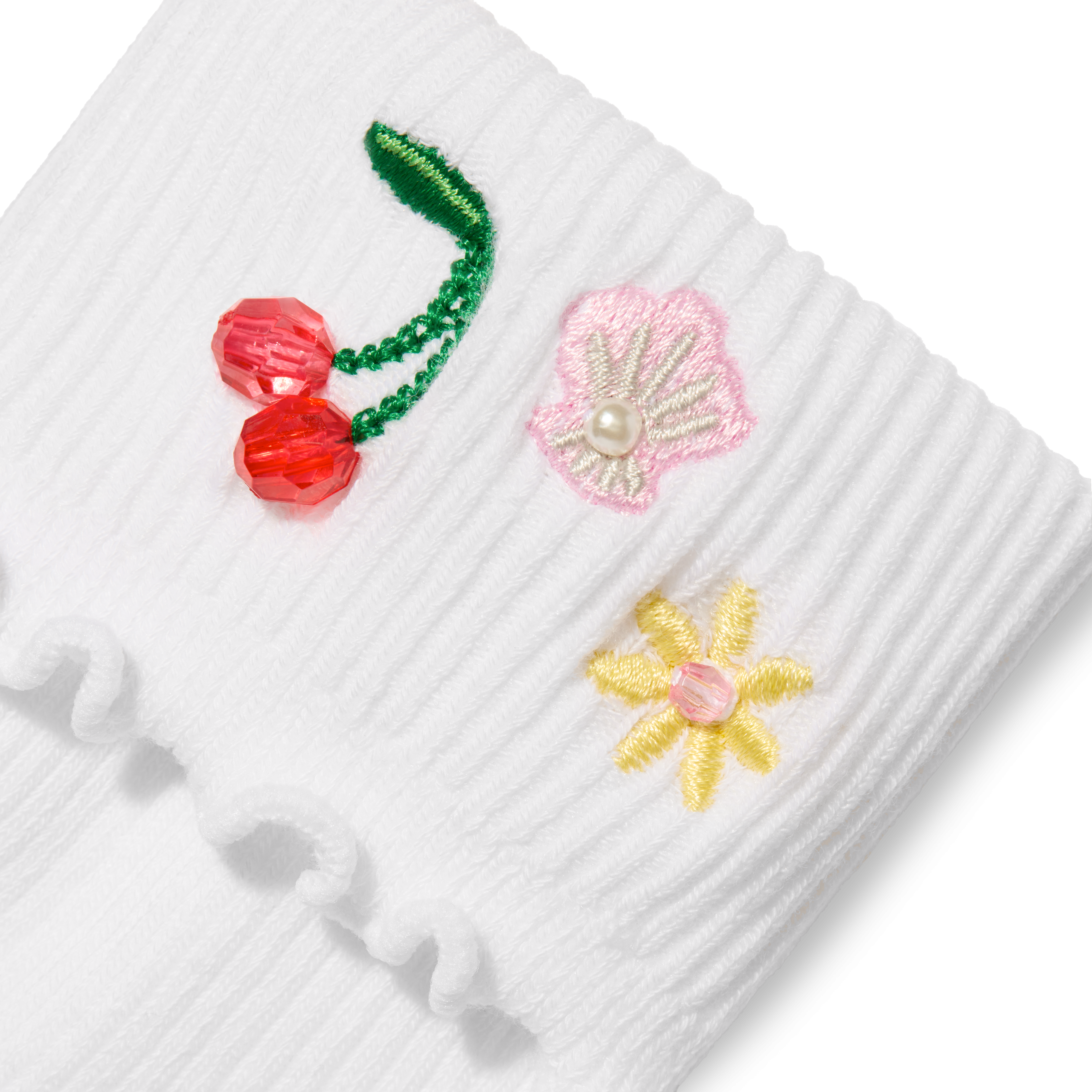 Bombas x Susan Alexandra Embellished Ruffle Rib Quarter Sock 2-Pack - Image 6