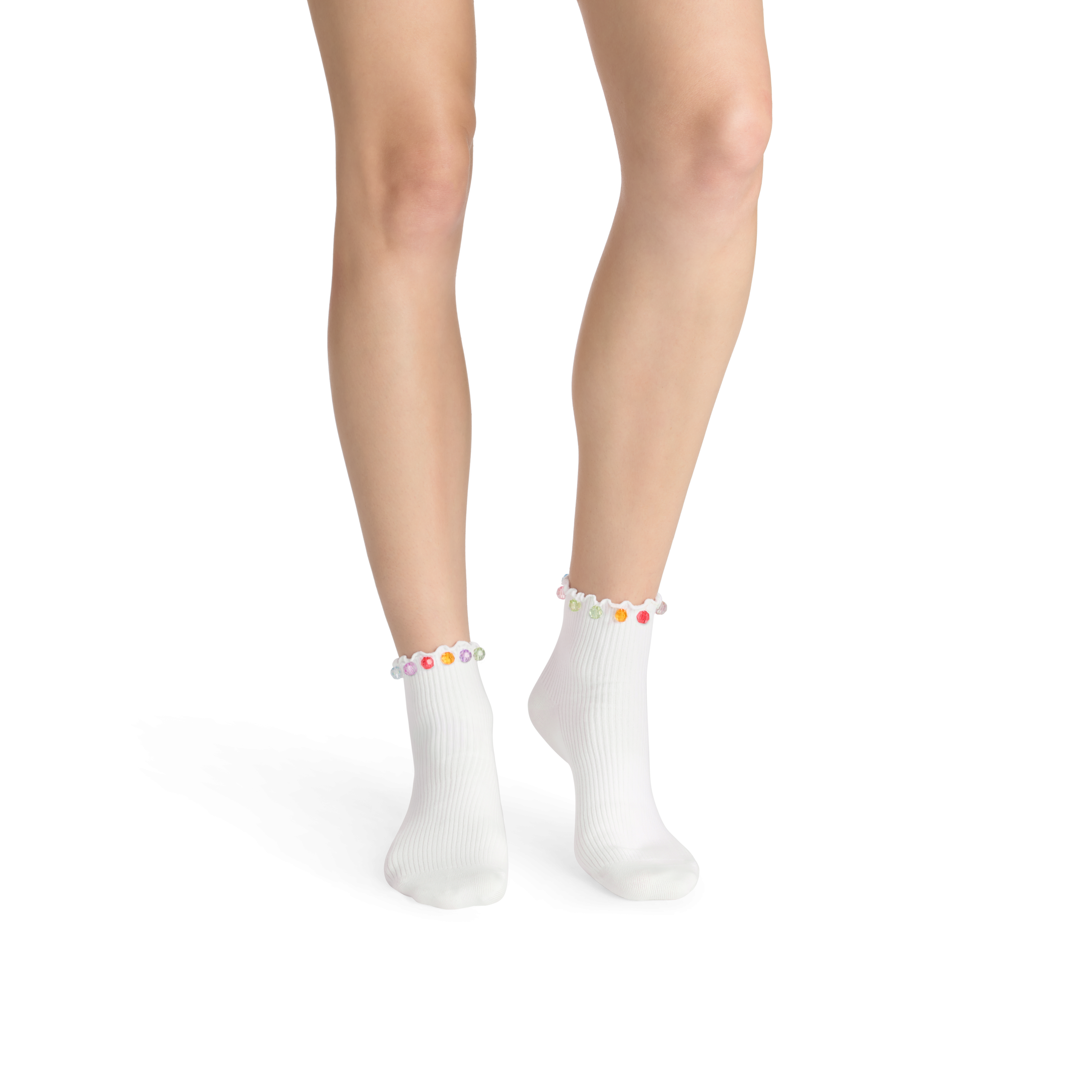 Bombas x Susan Alexandra Embellished Ruffle Rib Quarter Socks - Image 3