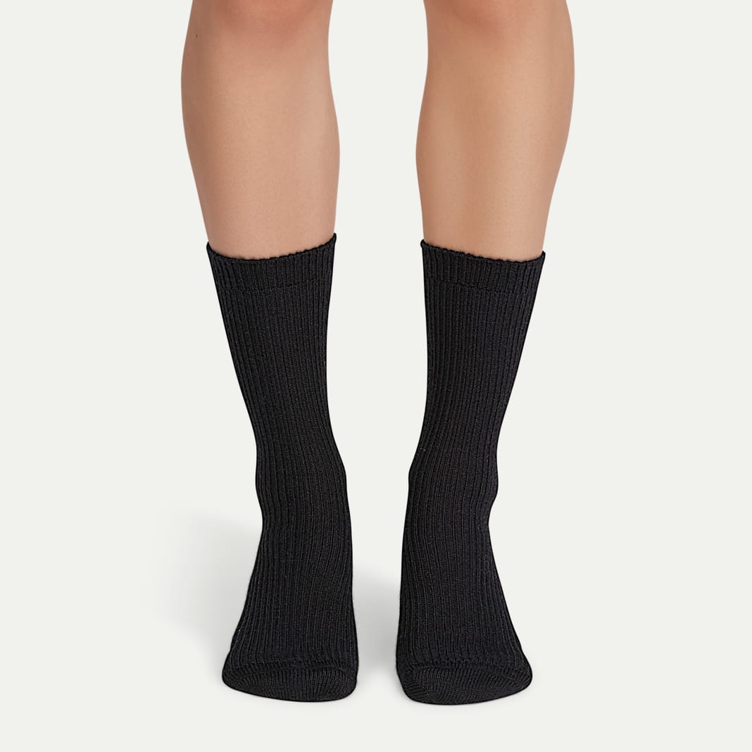 Women's Merino Cashmere Blend Fine Rib Calf Sock 3-Pack - Image 2
