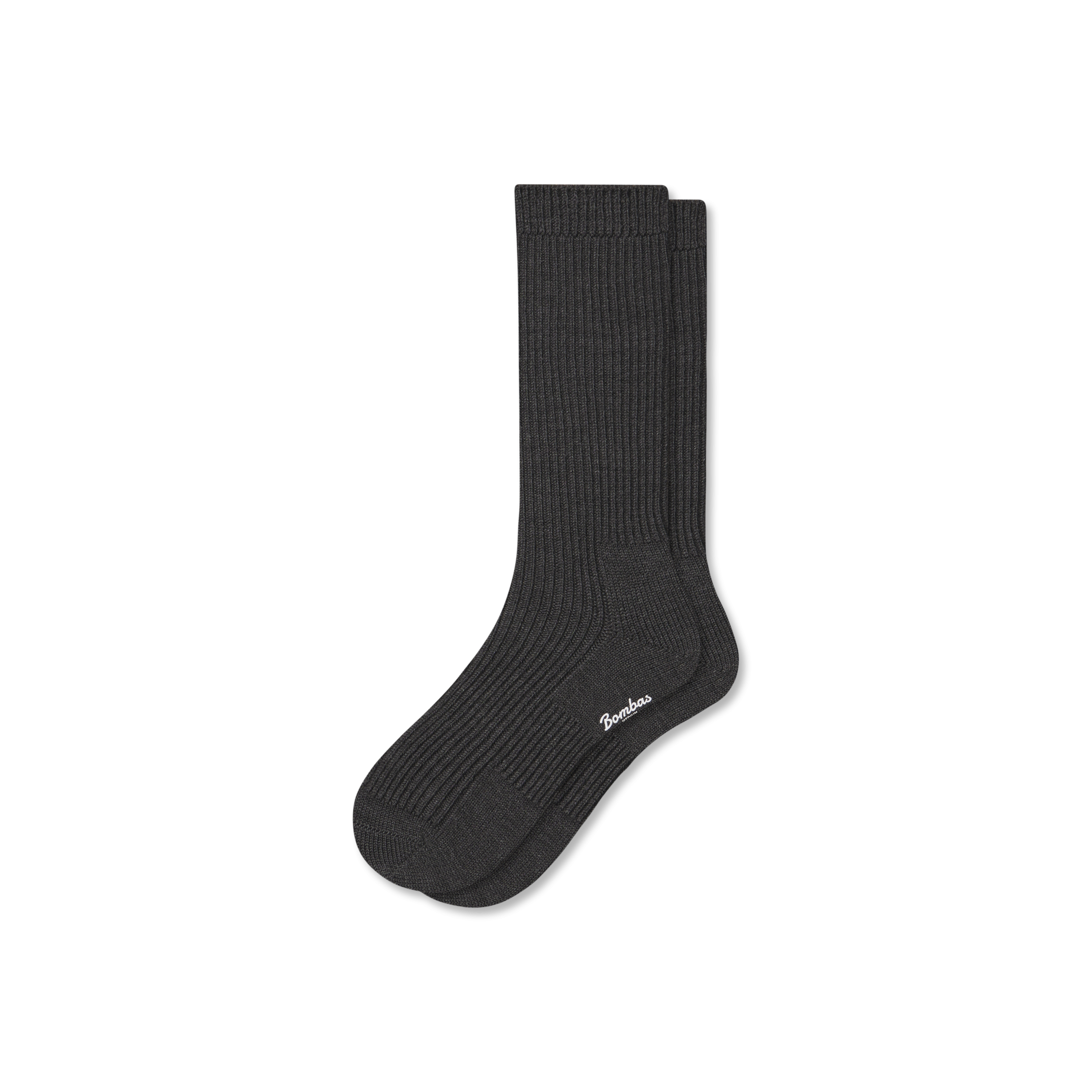 Men's Merino Cashmere Blend Fine Rib Calf Socks - Image 3