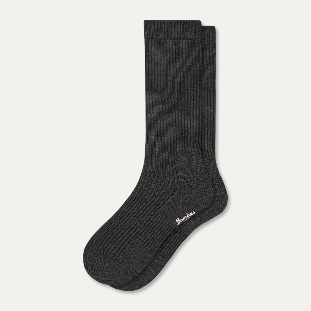 Women's Merino Cashmere Blend Fine Rib Calf Socks - Image 3