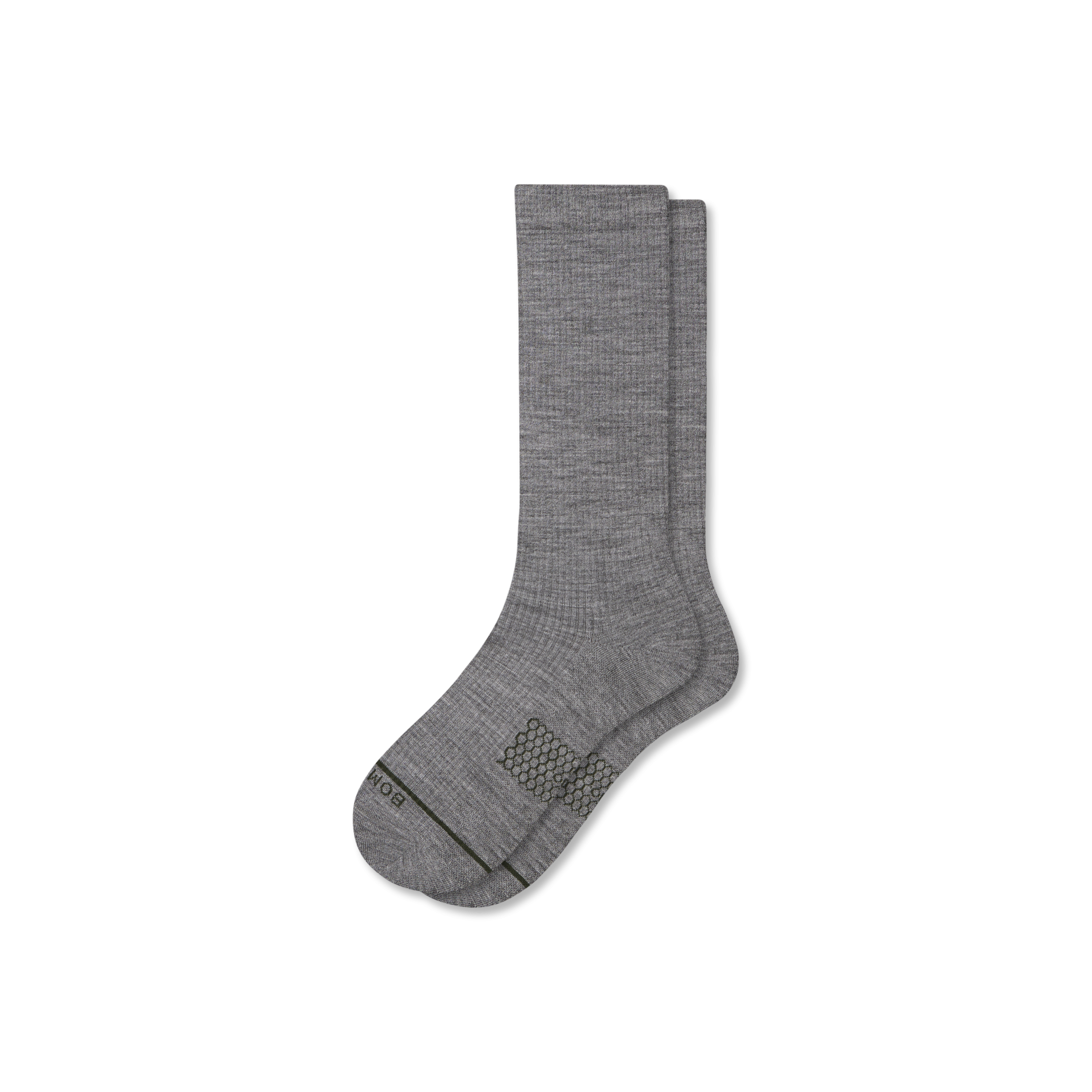 Men's Merino Wool Blend Modern Rib Calf Socks - Image 3