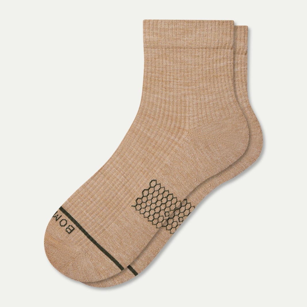 Women's Merino Wool Blend Modern Rib Quarter Socks - Image 3