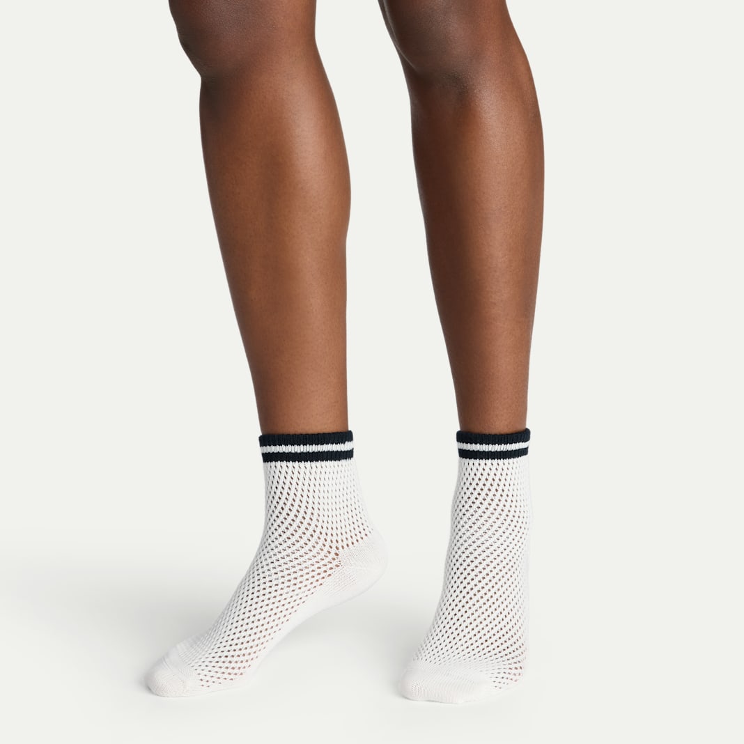 Women's Vintage Stripes Open Knit Quarter Sock 4-Pack - Image 4
