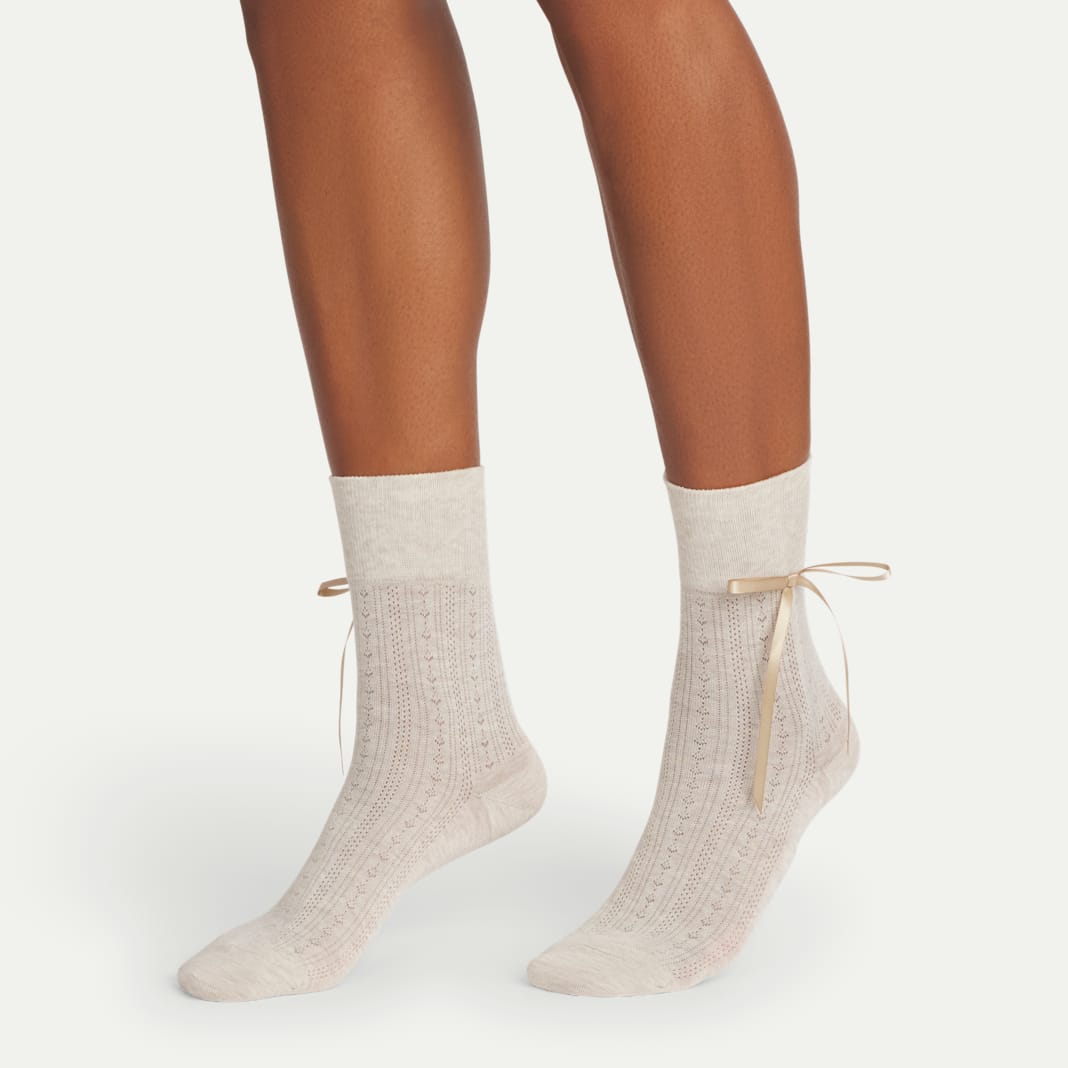 Women’s Pointelle Bow Half Calf Socks - Image 5