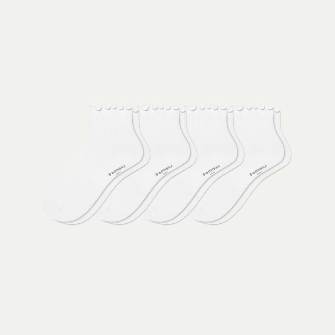 Youth Ruffle Rib Quarter Sock 4-Pack - Image 6