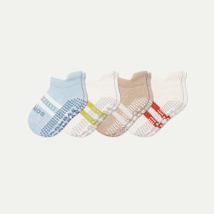 Toddler Solids Gripper Ankle Sock 4-Pack