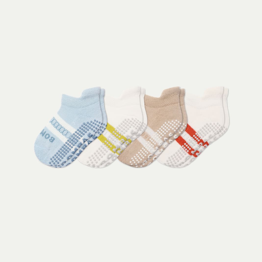 Toddler Solids Gripper Ankle Sock 4-Pack