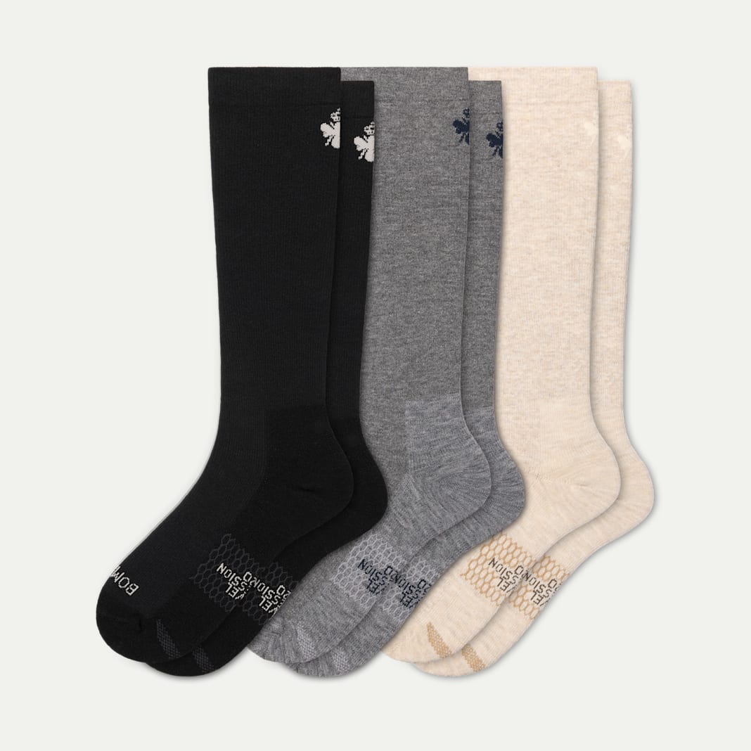 Men's Travel Compression Knee High Sock 3-Pack (15–20mmHg)