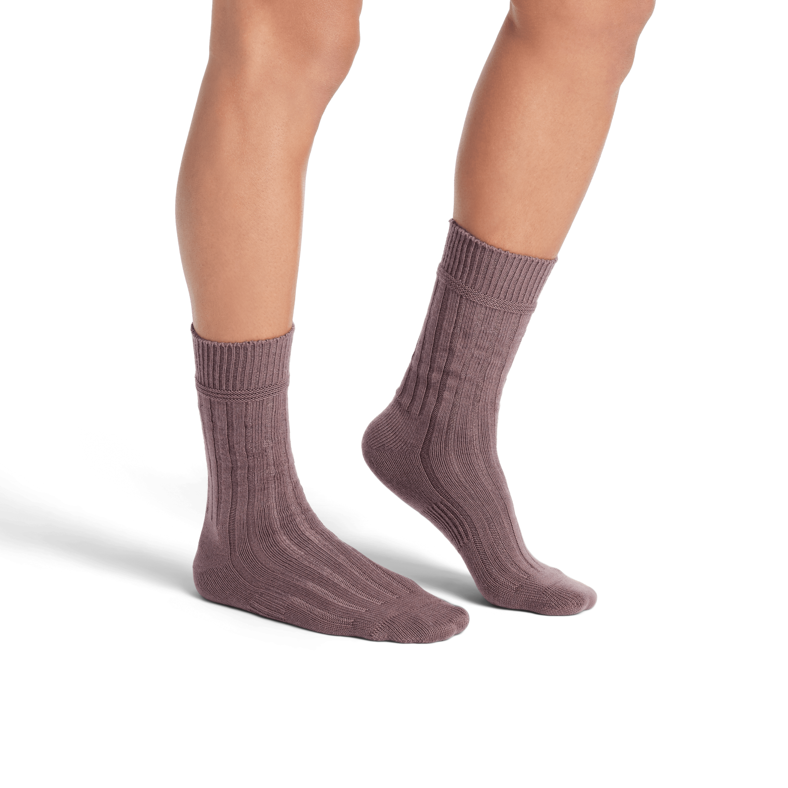 Men's Merino Cashmere Blend Rib Calf Socks - Image 2