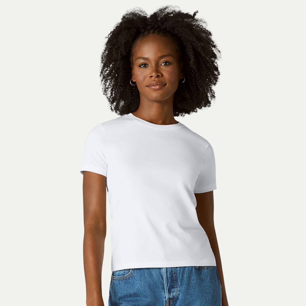 Women's Pima Cotton Slim Crew Neck T-Shirt - Image 6