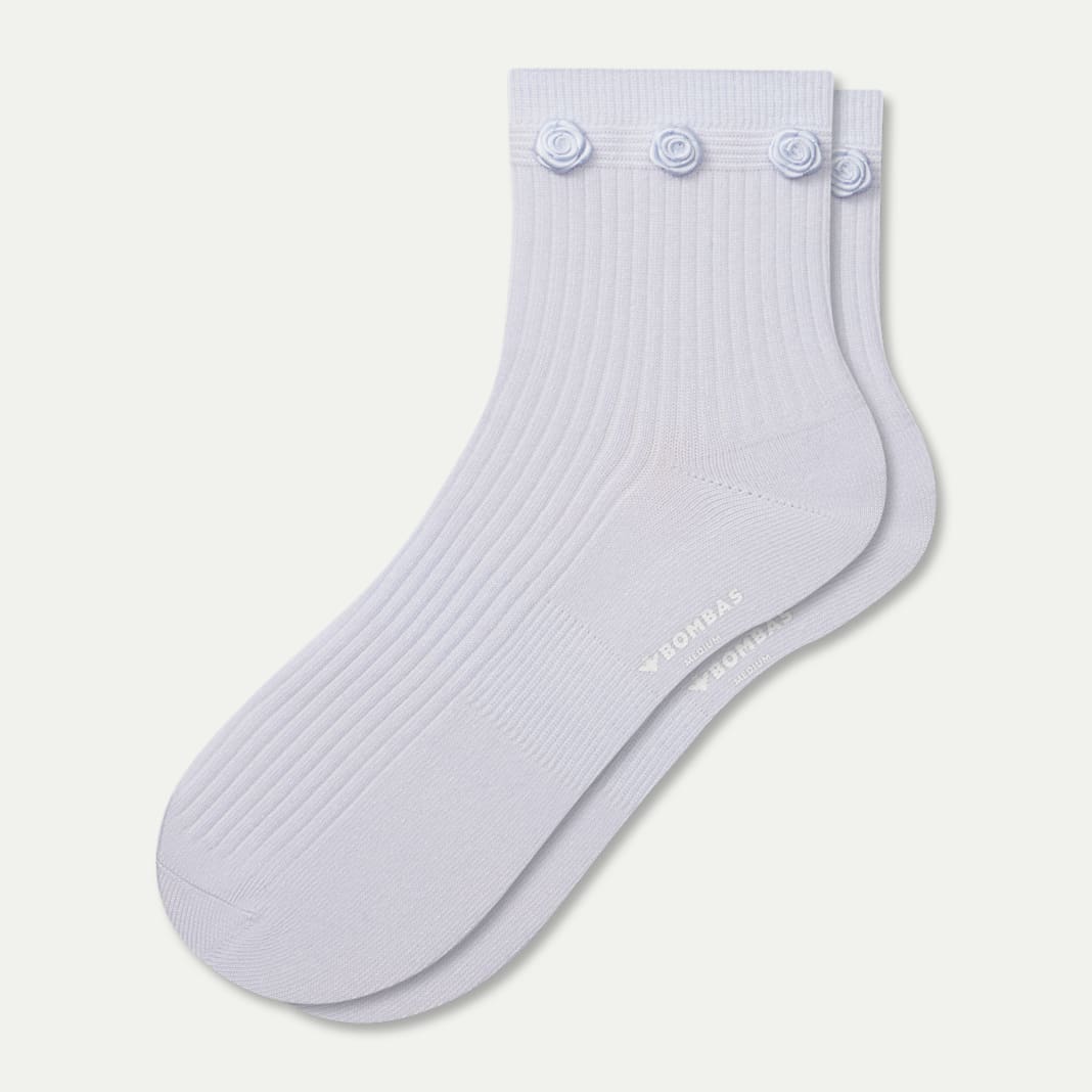 Women's Rosette True Rib Quarter Socks - Image 6