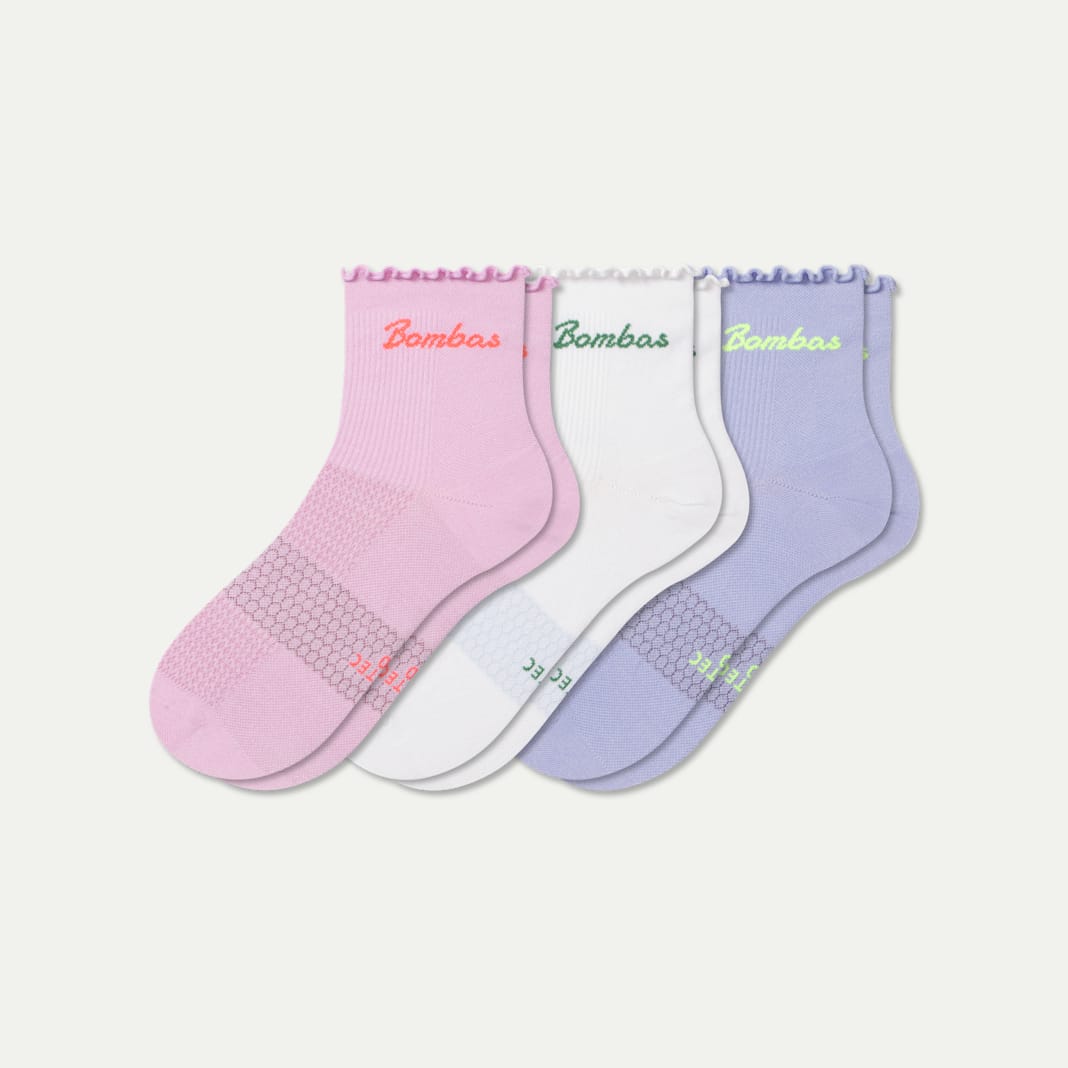 Women’s UltraLite Ruffle Sport Quarter Sock 3-Pack - Image 5