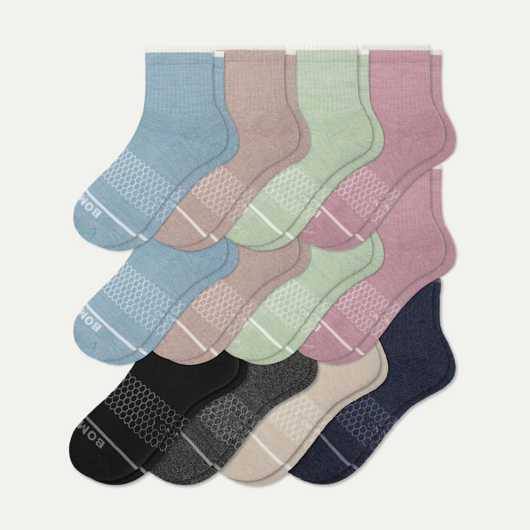 Women's Merino Wool Blend Quarter Sock 12-Pack