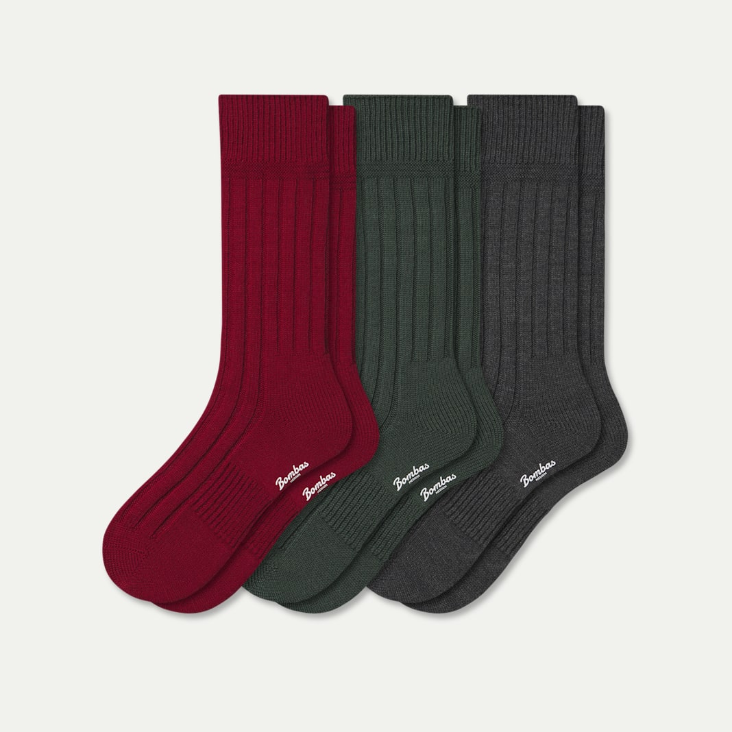 Women's Merino Cashmere Blend Rib Calf Sock 3-Pack - Image 5