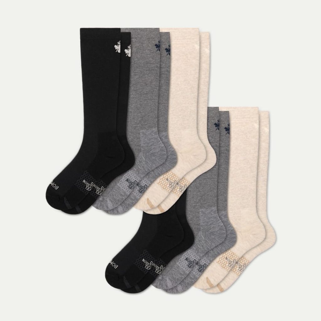 Women's Travel Compression Knee High Sock 6-Pack (15–20mmHg)