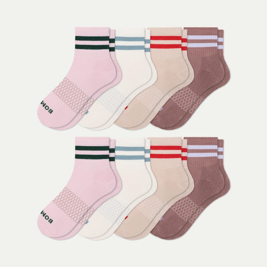 Women's Vintage Stripes Quarter Sock 8-Pack