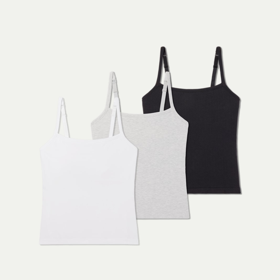 Women's Built-In Bra Seamless Cami 3-Pack