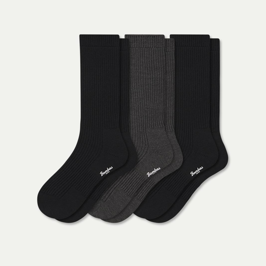 Women's Merino Cashmere Blend Fine Rib Calf Sock 3-Pack - Image 3