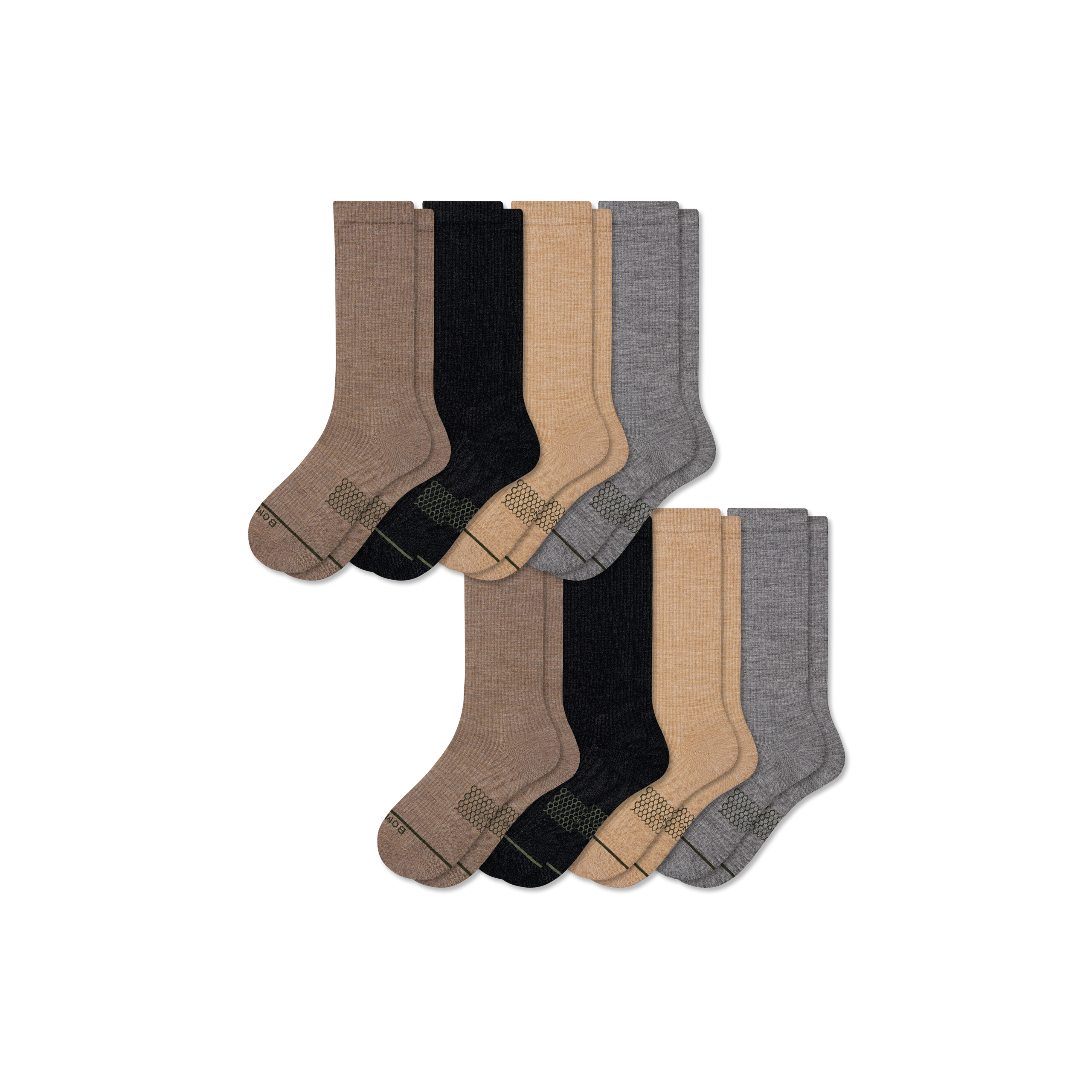 Men's Merino Wool Blend Modern Rib Calf Sock 8-Pack