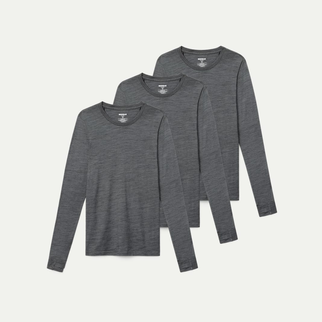 Women's Merino Wool Blend Crew Neck Long Sleeve T-Shirt 3-Pack - Image 6