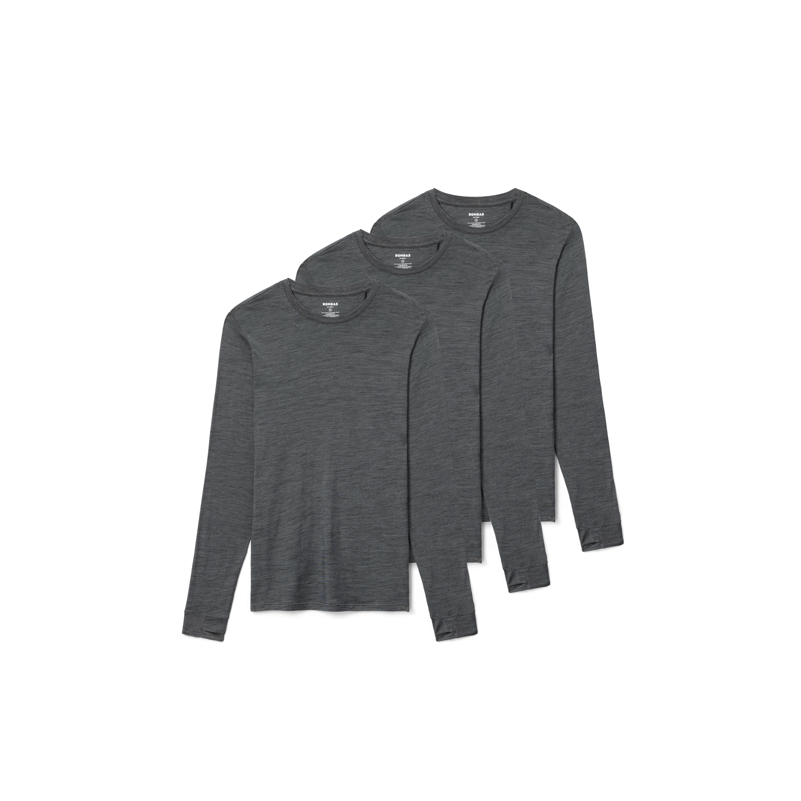 Men's Merino Wool Blend Crew Neck Long Sleeve T-Shirt 3-Pack - Image 6