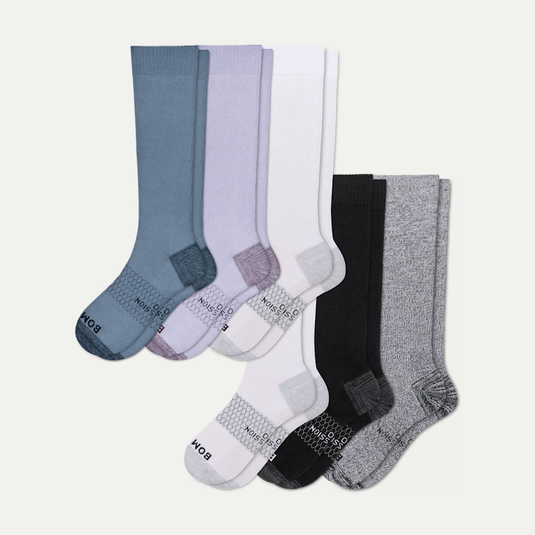 Women's Medical Grade Compression Knee High Sock 6-Pack (20-30mmHg)