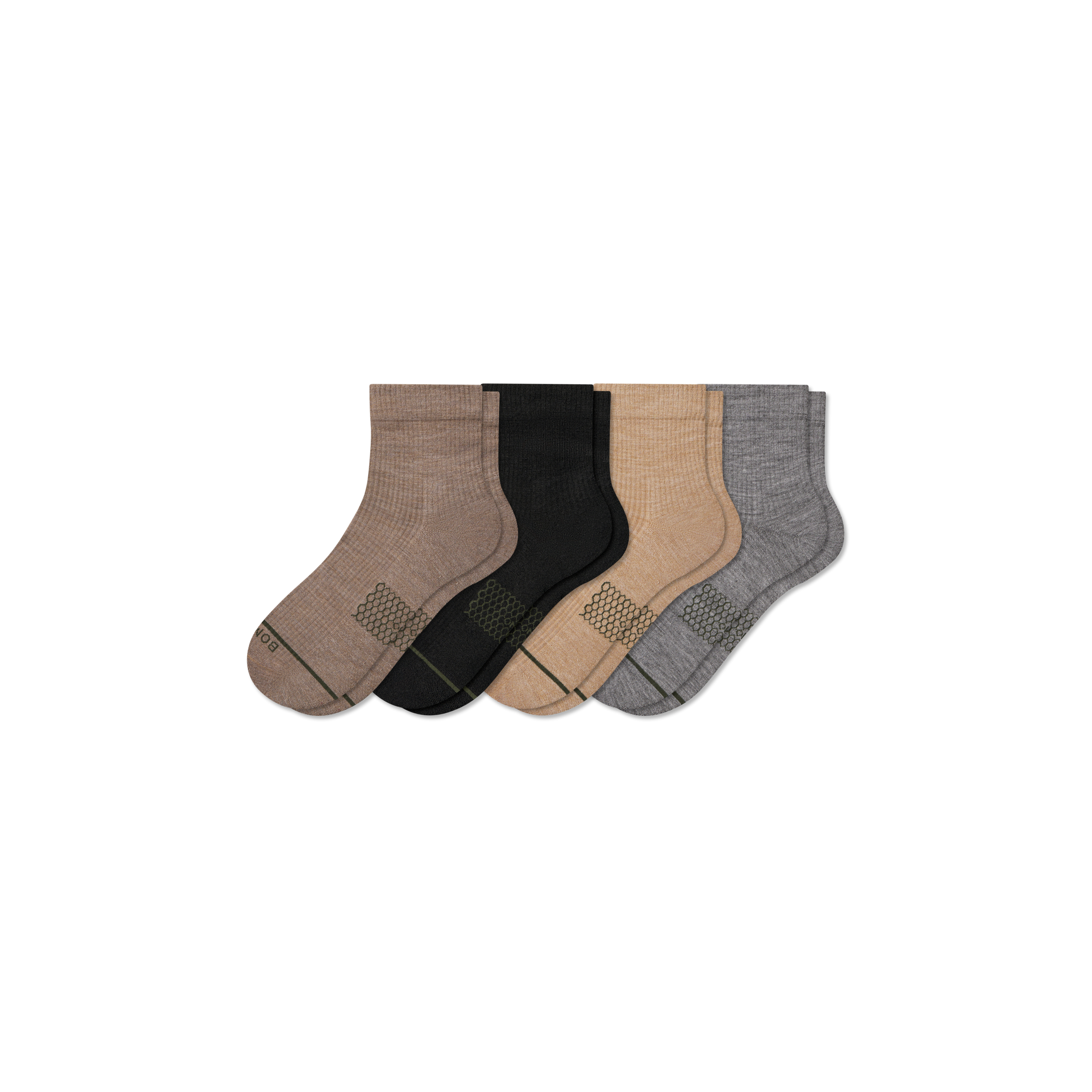 Men's Merino Wool Blend Modern Rib Quarter Sock 4-Pack