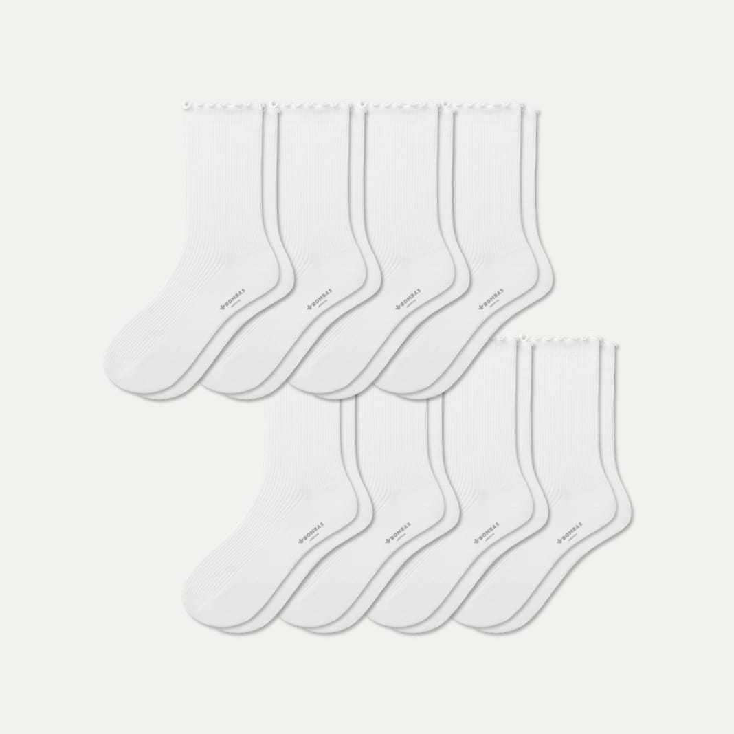 Women's Ruffle Rib Half Calf Sock 8-Pack